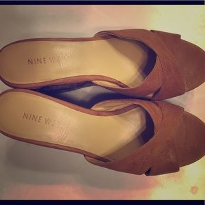 None West size 61/2 brown/caramel wedges